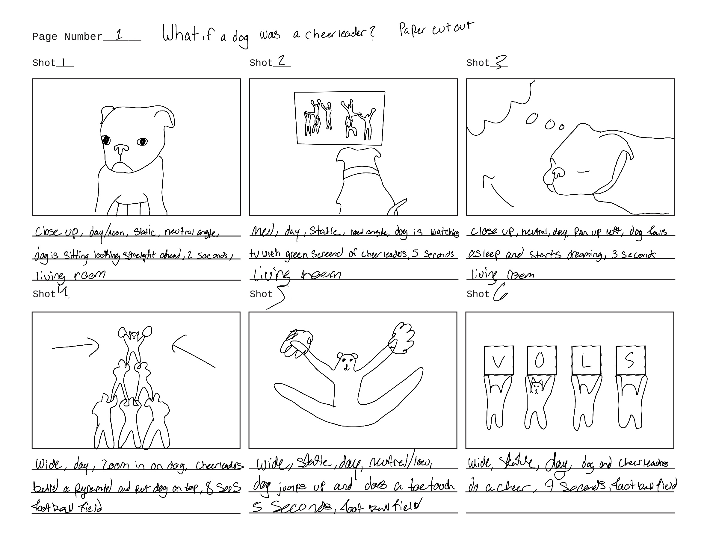 Bug Cheer storyboard